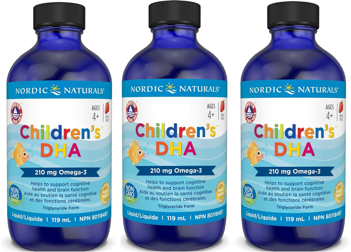 PACK OF 3 – Nordic Naturals Children’s DHA Liquid (Strawberry Flavour) 119 ml / 4 oz