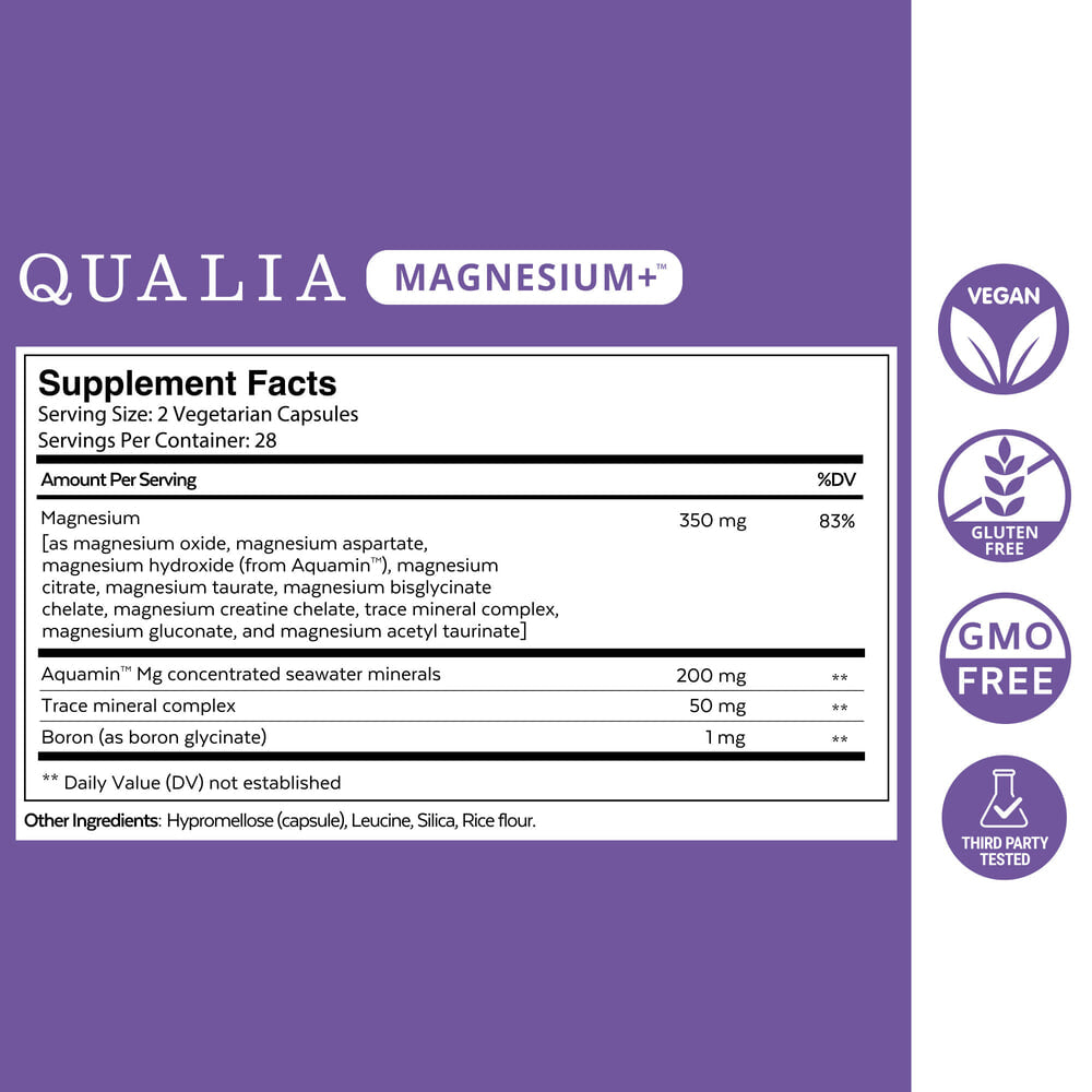 Qualia Magnesium+ | 10 Magnesium Forms with 70+ Trace Minerals for Energy, Sleep & Recovery