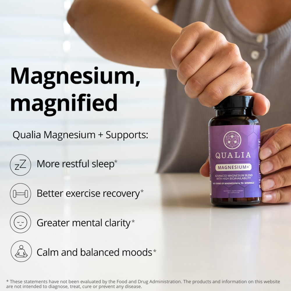 Qualia Magnesium+ | 10 Magnesium Forms with 70+ Trace Minerals for Energy, Sleep & Recovery