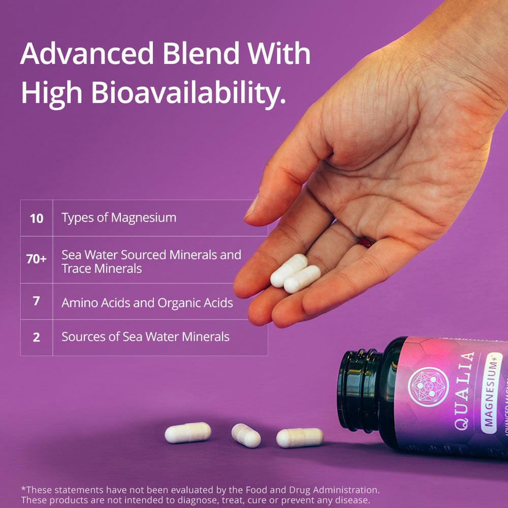 Qualia Magnesium+ | 10 Magnesium Forms with 70+ Trace Minerals for Energy, Sleep & Recovery