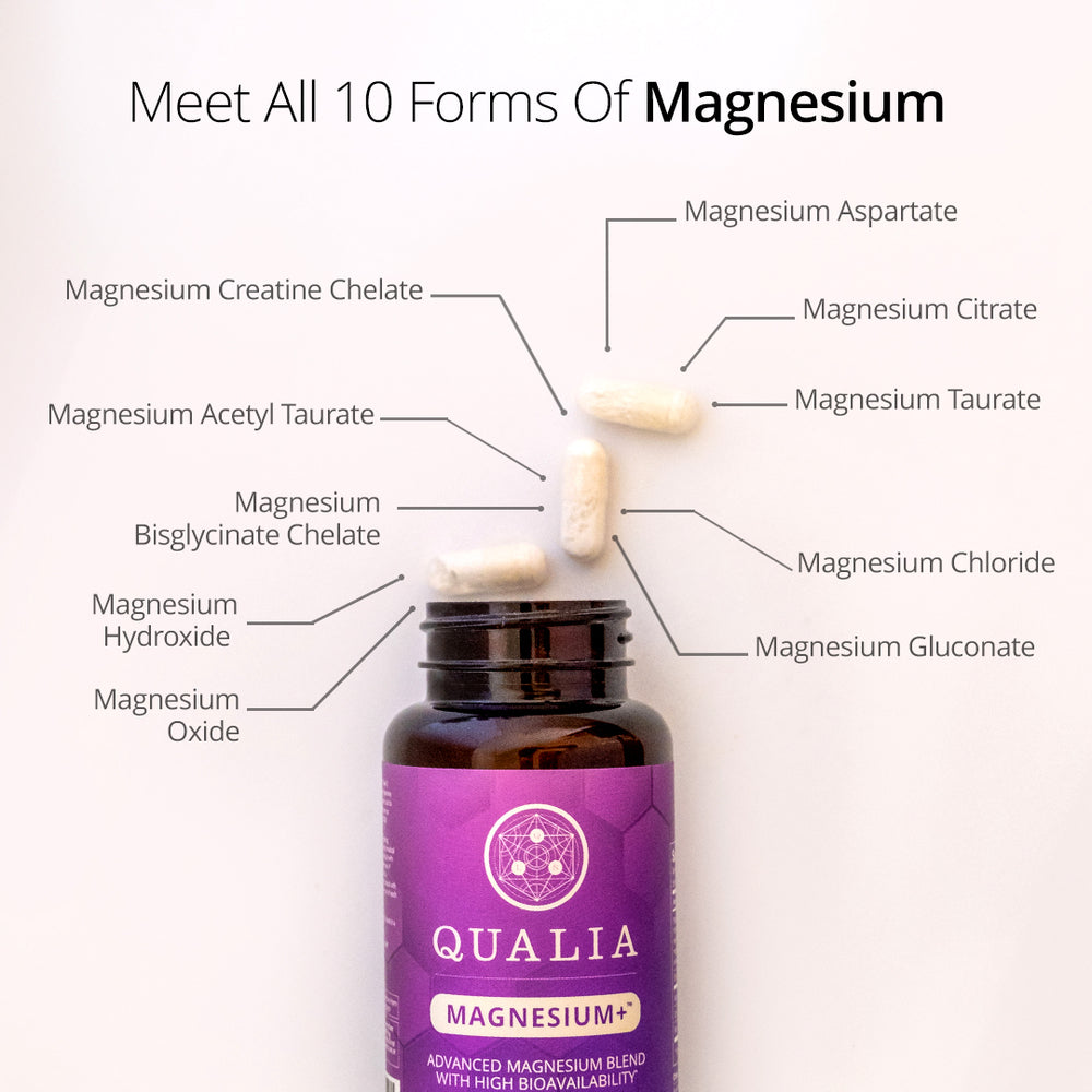 Qualia Magnesium+ | 10 Magnesium Forms with 70+ Trace Minerals for Energy, Sleep & Recovery