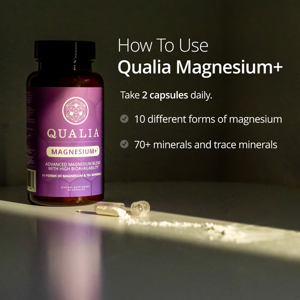 Qualia Magnesium+ | 10 Magnesium Forms with 70+ Trace Minerals for Energy, Sleep & Recovery