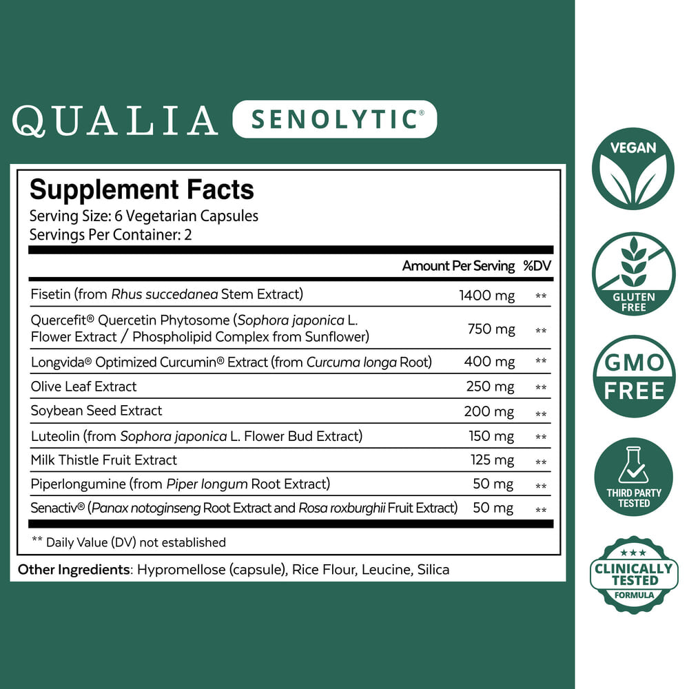 Qualia Senolytic – Two-Day Cellular Rejuvenation Regimen (12 Capsules)