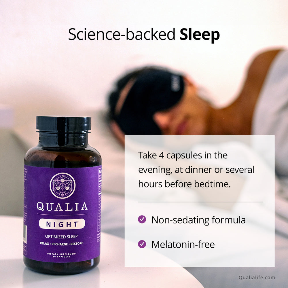 Qualia Night | Natural Support for Deep Restorative Sleep & Morning Energy