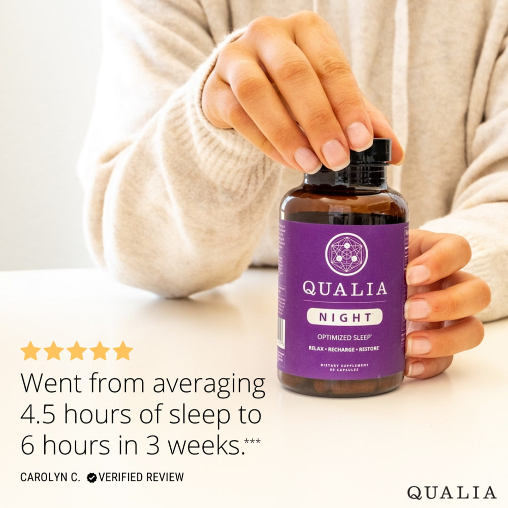 Qualia Night | Natural Support for Deep Restorative Sleep & Morning Energy