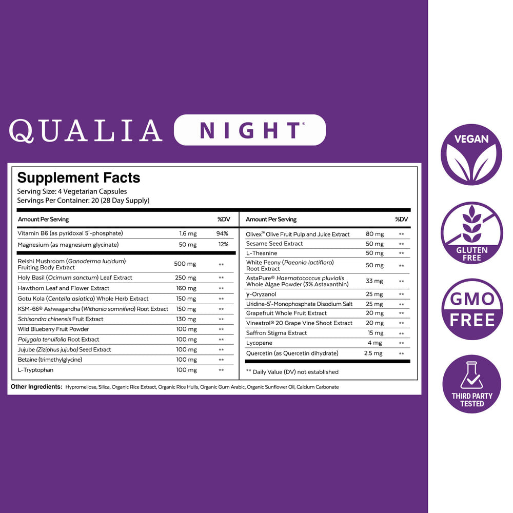 Qualia Night | Natural Support for Deep Restorative Sleep & Morning Energy