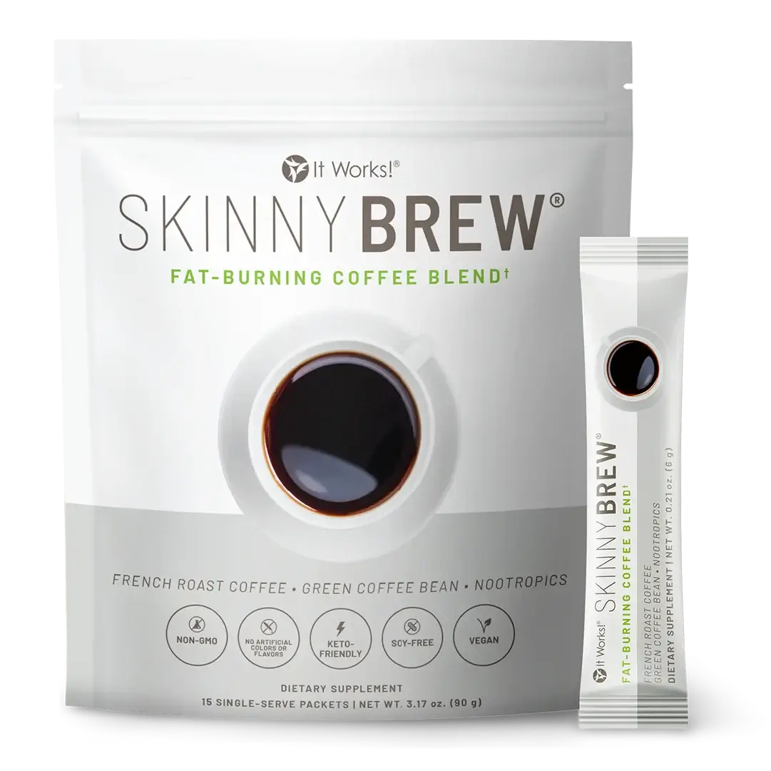 It Works Skinny Brew – French Roast | Fat-Burning Coffee Blend, 15 Single-Serve Packets