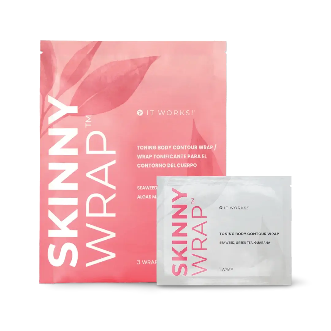 It Works Skinny Wrap – Toning & Firming Body Wraps with Seaweed, Green Tea & Guarana (3 Wraps)