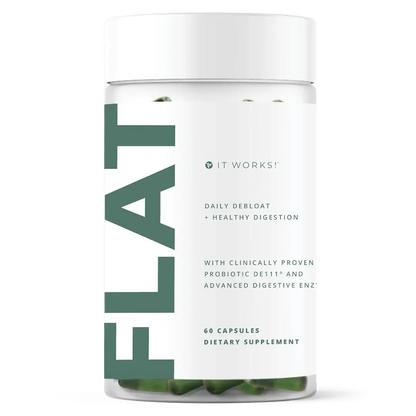 It Works FLAT Daily Debloat + Digestive Wellness 60 capsules per jar