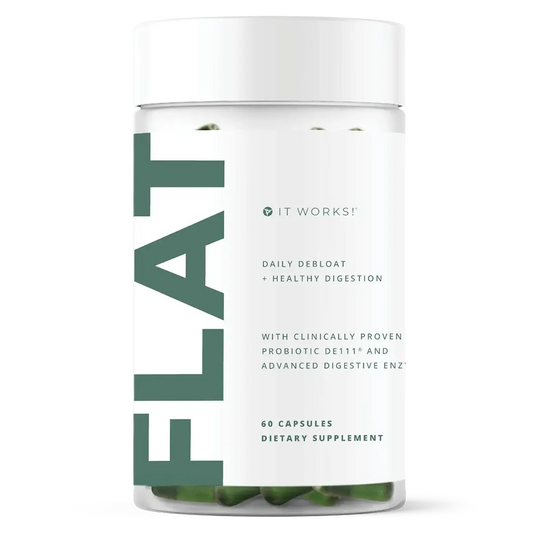 It Works FLAT Daily Debloat + Digestive Wellness 60 capsules per jar