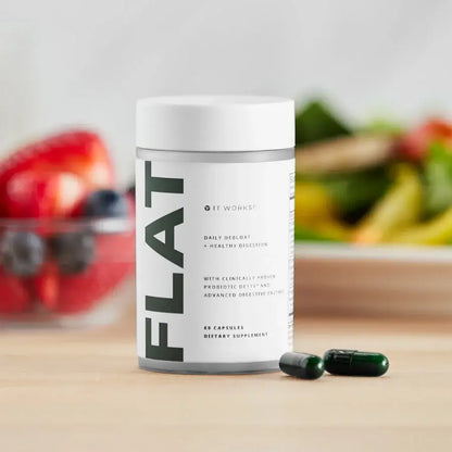 It Works FLAT Daily Debloat + Digestive Wellness 60 capsules per jar