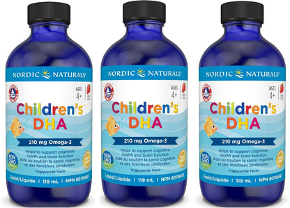 PACK OF 3 – Nordic Naturals Children’s DHA Liquid (Strawberry Flavour) 119 ml / 4 oz