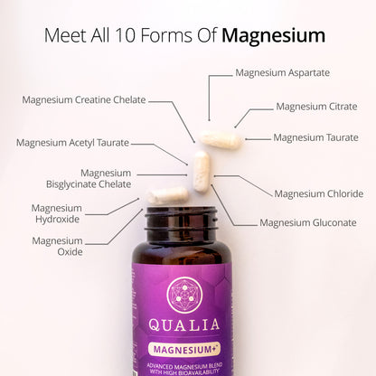 Qualia Magnesium+ | 10 Magnesium Forms with 70+ Trace Minerals for Energy, Sleep & Recovery
