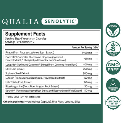 Qualia Senolytic – Two-Day Cellular Rejuvenation Regimen (12 Capsules)