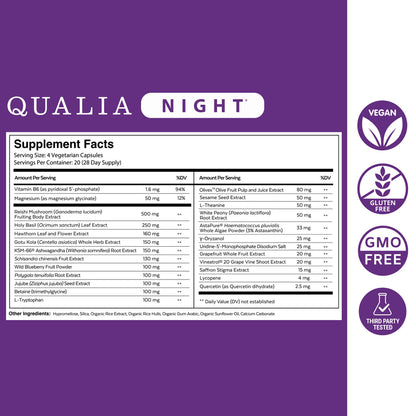 Qualia Night | Natural Support for Deep Restorative Sleep & Morning Energy