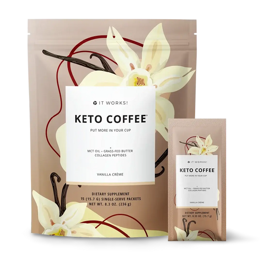 IT WORKS! Keto Coffee – Vanilla Crème | Instant Keto-Friendly Coffee Mix (15 Packets)