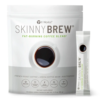 It Works Skinny Brew – French Roast | Fat-Burning Coffee Blend, 15 Single-Serve Packets