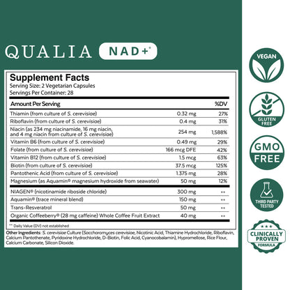 Qualia NAD+ | Advanced Cellular Energy & Vitality Formula | 14 Premium Ingredients