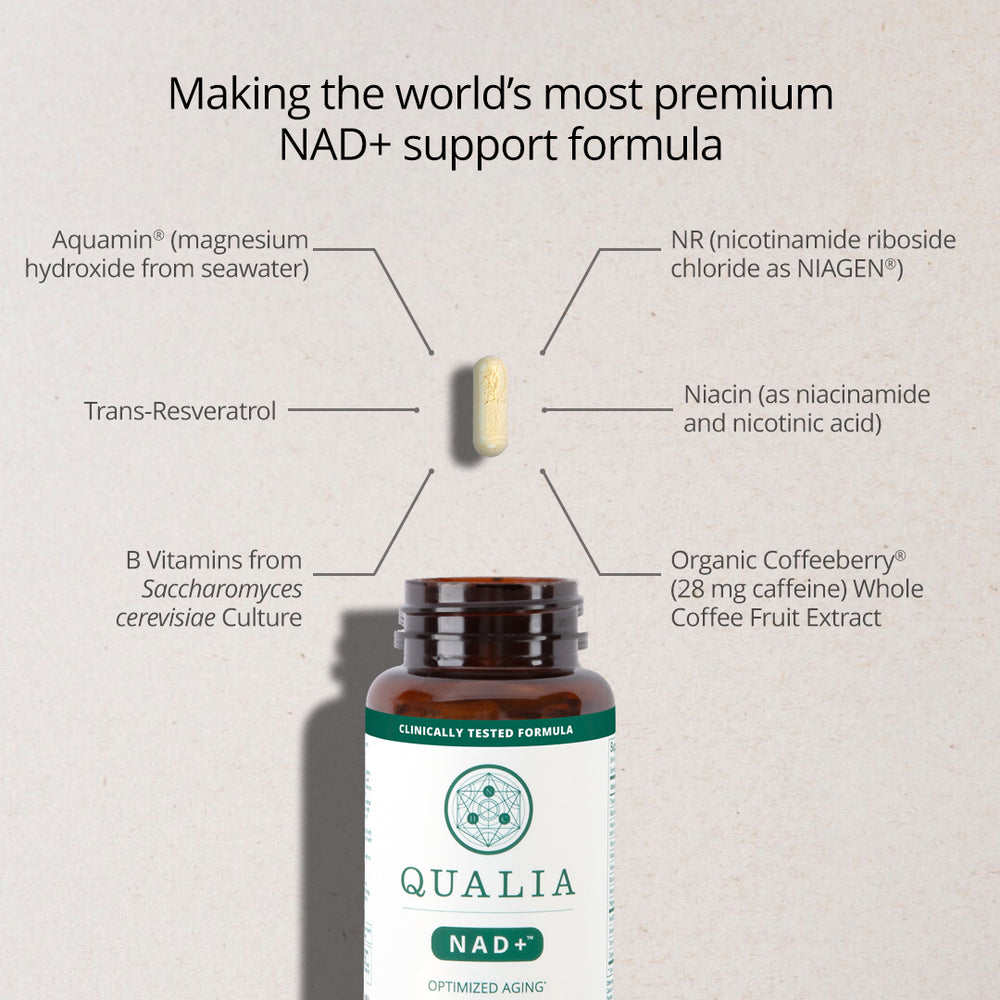 Qualia NAD+ | Advanced Cellular Energy & Vitality Formula | 14 Premium Ingredients