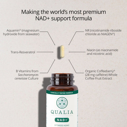 Qualia NAD+ | Advanced Cellular Energy & Vitality Formula | 14 Premium Ingredients