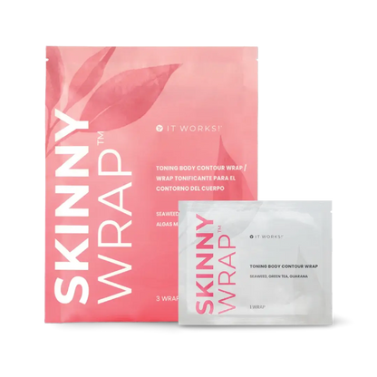 It Works Skinny Wrap – Toning & Firming Body Wraps with Seaweed, Green Tea & Guarana (3 Wraps)