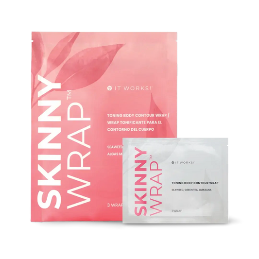 It Works Skinny Wrap – Toning & Firming Body Wraps with Seaweed, Green Tea & Guarana (3 Wraps)